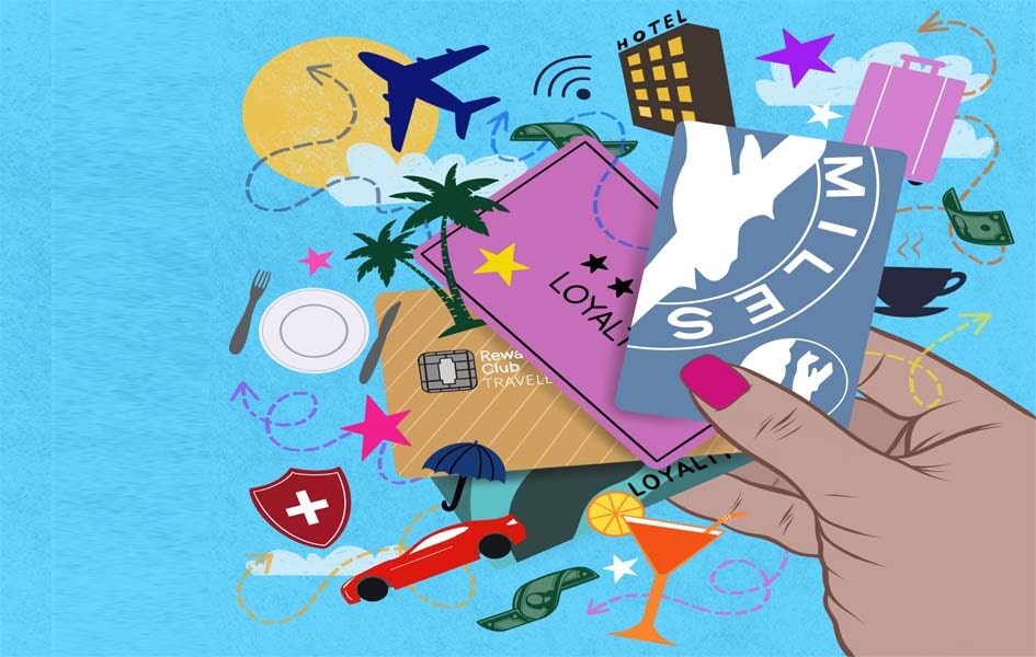 Travel rewards and holiday illustration