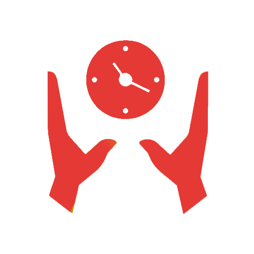 Hands holding a clock for delegate assistance